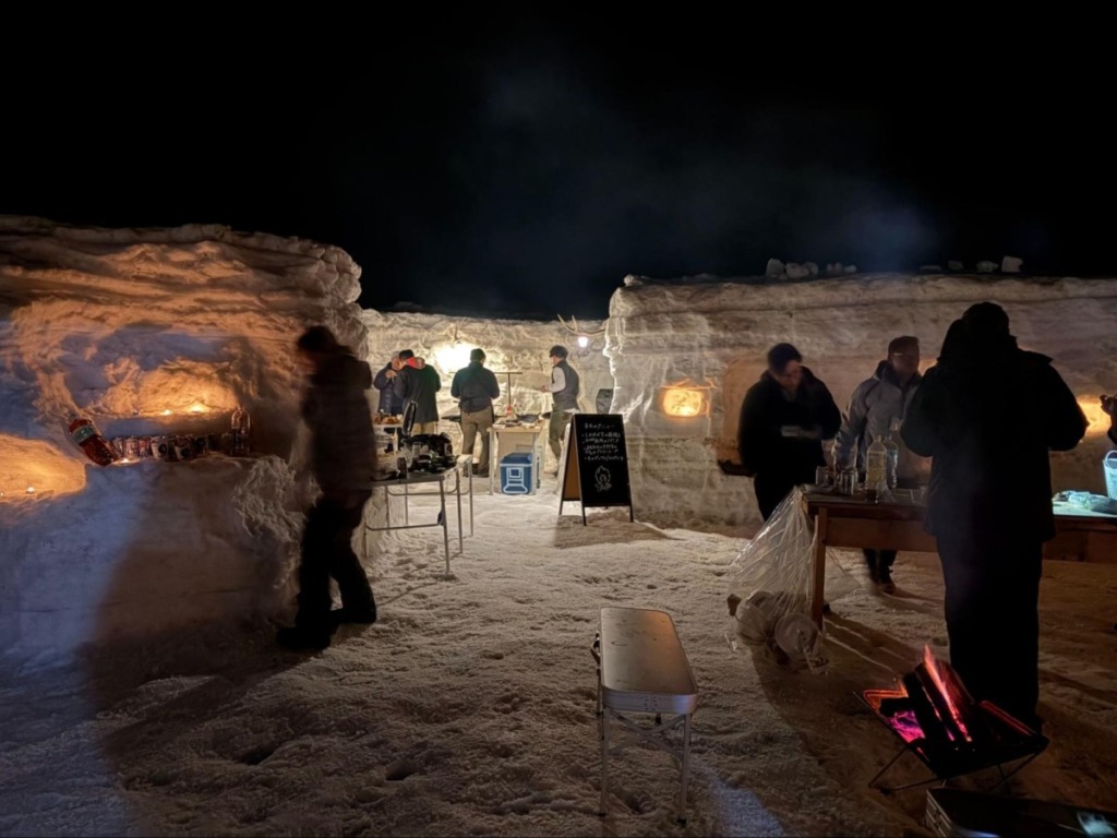 雪中のBBQ会場